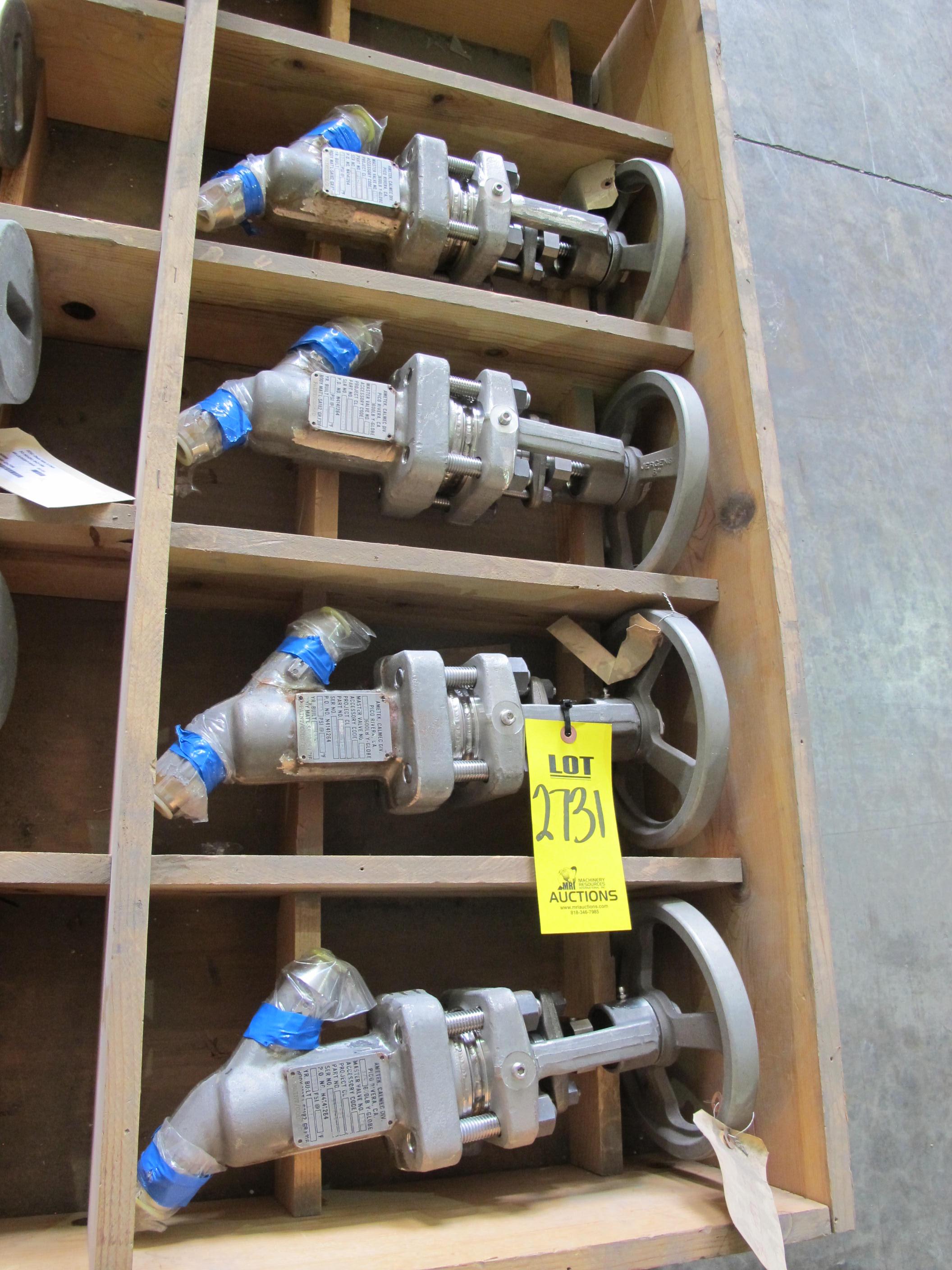 VALVE, GLOBE TYPE, 3/4" SIZE, 600 LB, 1235 LB/100 DEGREE F RATING, 316 SS MATERIAL, BUTT WELD CONNECTIONS, SA182 SPECIFICATION, BOLTED BONNET, Y-BODY STYLE, HARD FACED SEAT AND DISC, BELLOWS TRIM, PACKING SOFTGOODS, HANDWHEEL OPERATOR. SCH 40S PAINT CODE (W-51) LOADING & HANDLING FEE $15-